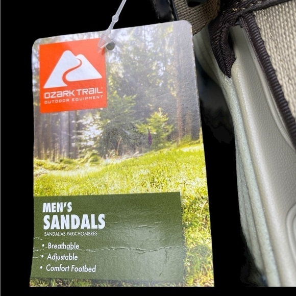 Ozark Trail-NWT Men’s 10 moss green/gray hiking sandals. Velcro adjustable. New! - Picture 5 of 12